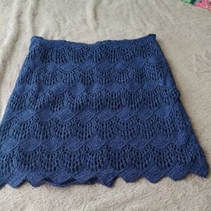 ✅$8 Add On Mink Pink Blue Crochet Mini Skirt Sz SM